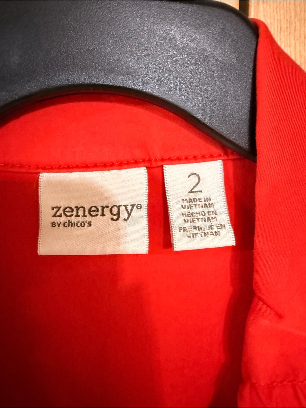 Chico's Bright Red Zip Front Utility Vest - Picture 3 of 3